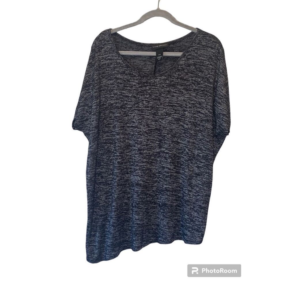 Lane Bryant Women's Gray Heather Asymmetric Hem Rayon Blend T-Shirt Size 14/16
